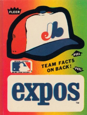 1983 Montreal Expos Fleer Sticker Wall Art